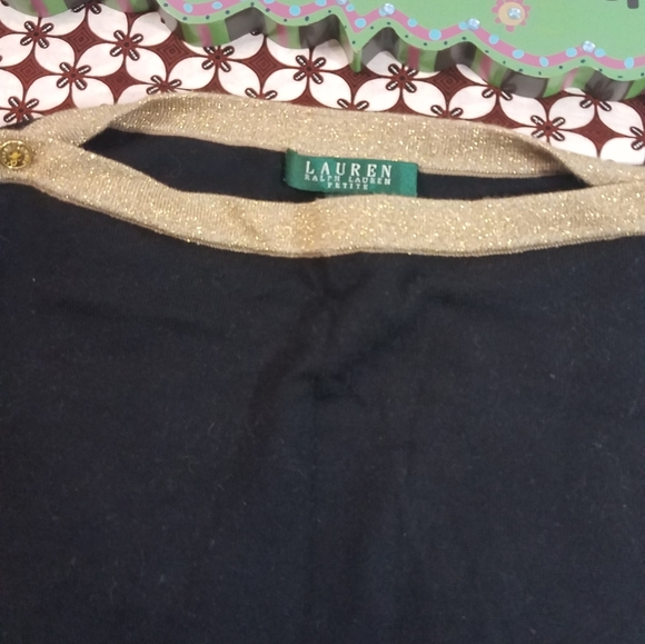 Black gold trim Ralp Lauren knit top - Picture 7 of 14